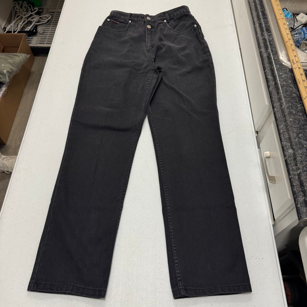 Vintage Lawman Western Black High Waisted Straight Leg Jeans Womens 9/10 27x30.5